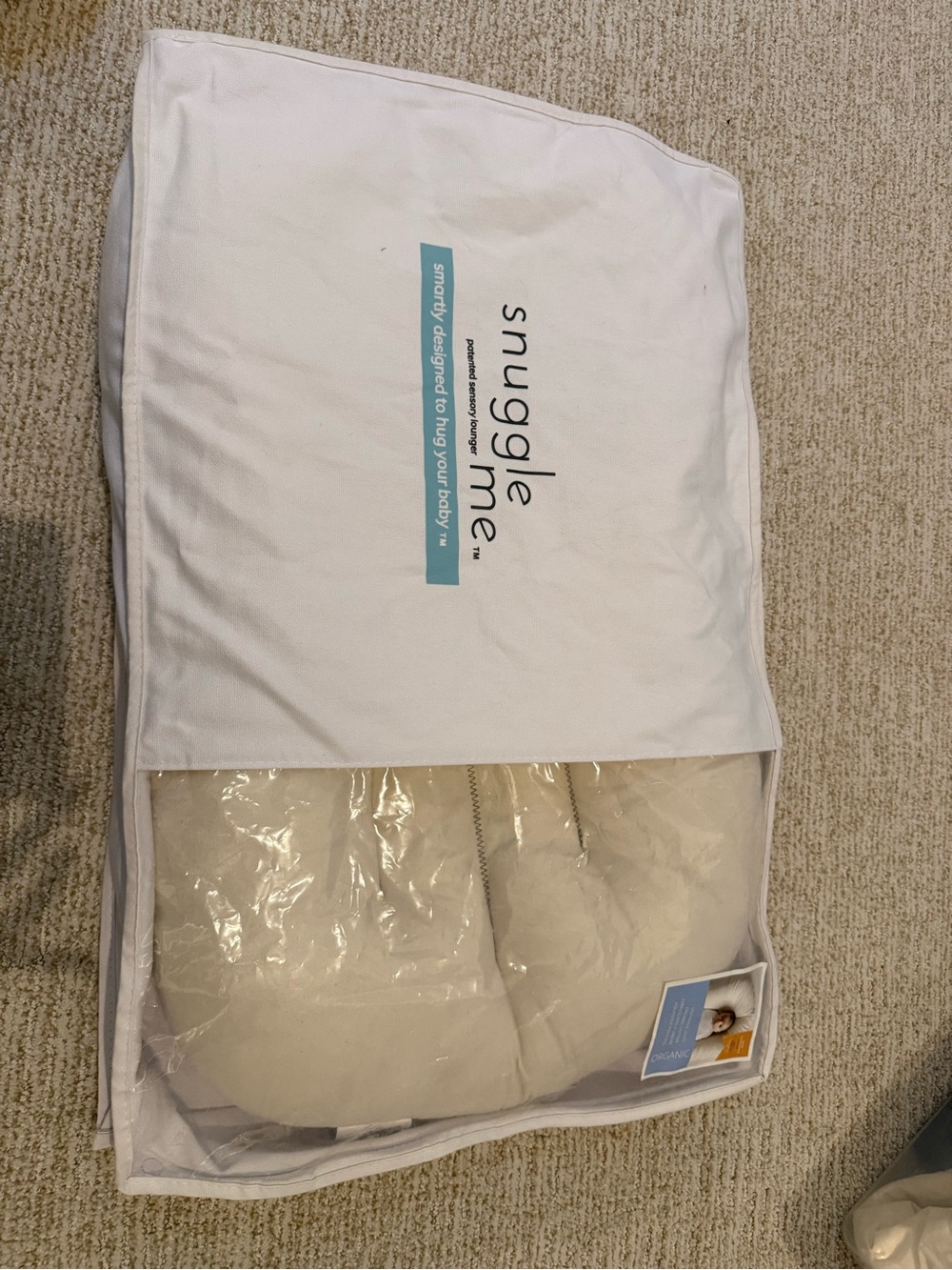 Snuggle Me Beige Infant Lounger - Cozy Baby Pillow